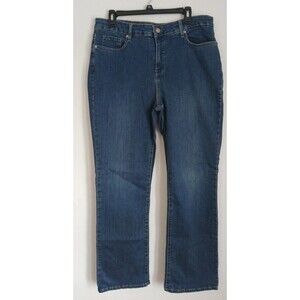 NYDJ Barbara Bootcut Jeans Women's Dark Blue Stretch Denim Lift Tuck 14 NWT $99!